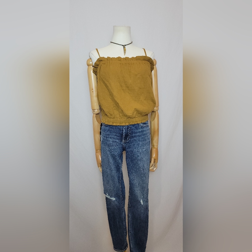 Anthropologie April Gauzy Tank Taupe, Size XS